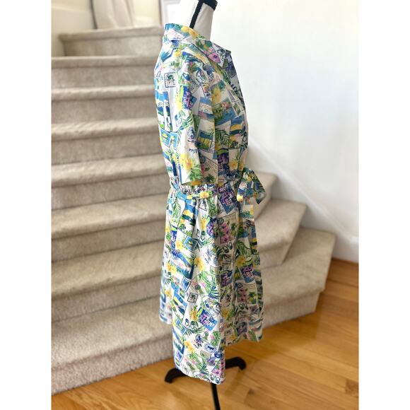 Studio Park Tropical Hawaiian Postcard Print Shirt Dress - Picture 4 of 8